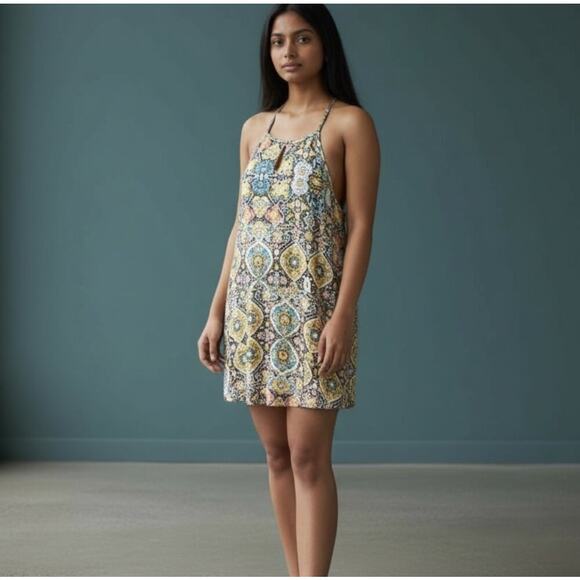 Mossimo Supply Co. Blue Brown Halter Sundress - Picture 3 of 4